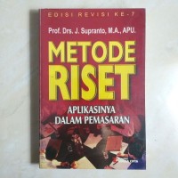 Image of Metode riset : aplikasinya  dalam pemesaran