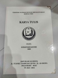 Image of Tekhnik Filtrasi dengan Menggunakan Kertas Tisu
